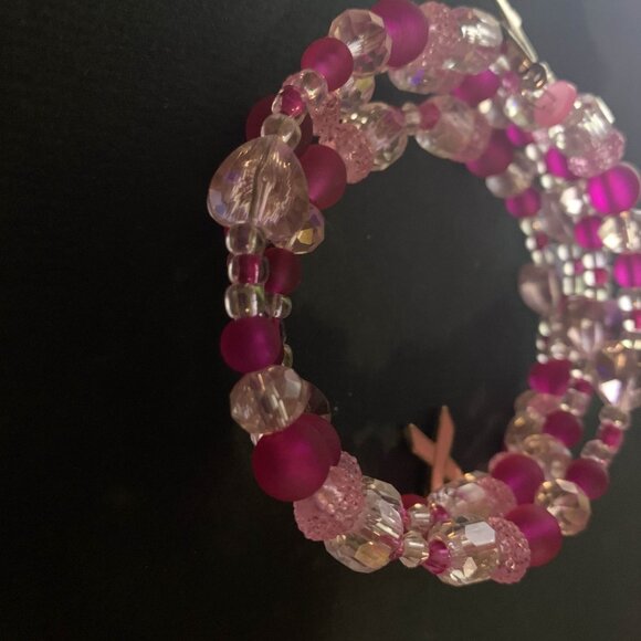 Handmade Breast Cancer Awareness Coil Bracelet - Picture 2 of 3